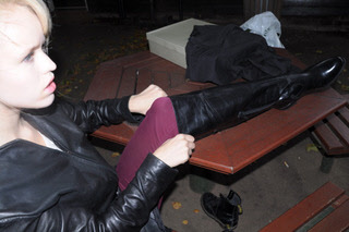 Erica-in-leather-pants-gloves-jacket-boots