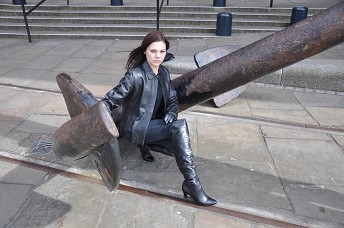 Hannah in leather gloves and boots girl 1