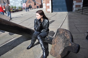 Hannah in leather gloves and boots girl 13