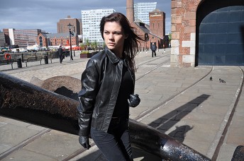 Hannah in leather gloves and boots girl 18