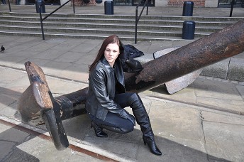 Hannah in leather gloves and boots girl 2