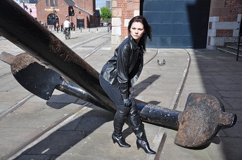 Hannah in leather gloves and boots girl 21