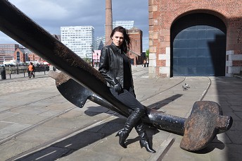 Hannah in leather gloves and boots girl 25