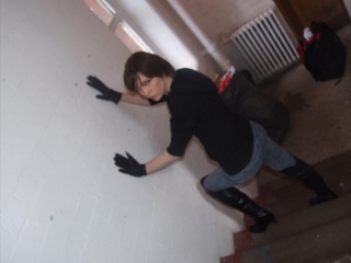 girls in leather gloves leather boots leather jacket