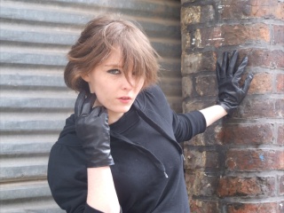 girls in leather gloves leather boots leather jacket