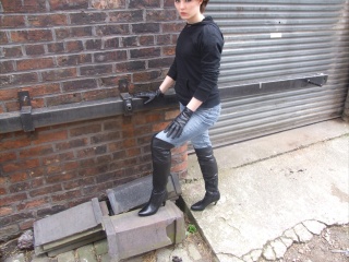 girls in leather gloves leather boots leather jacket
