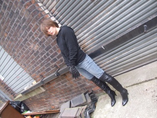 girls in leather gloves leather boots leather jacket