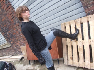 girls in leather gloves leather boots leather jacket