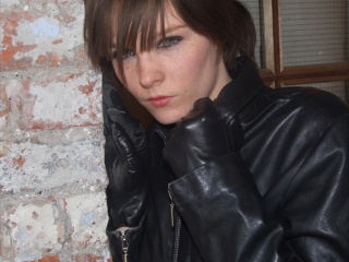 girls in leather gloves leather boots leather jacket