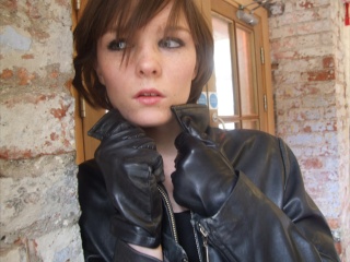 girls in leather gloves leather boots leather jacket