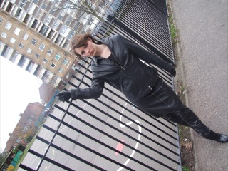 girls in leather gloves leather boots leather jacket