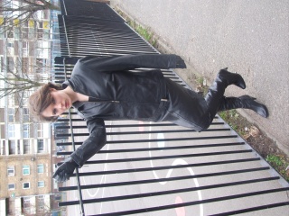 girls in leather gloves leather boots leather jacket