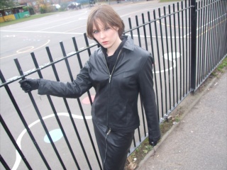 girls in leather gloves leather boots leather jacket