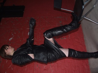 girls in leather gloves leather boots leather jacket