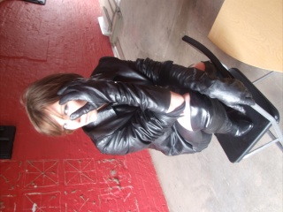 girls in leather gloves leather boots leather jacket