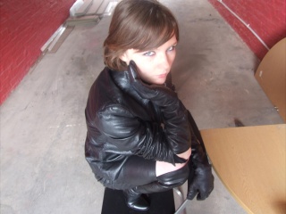 girls in leather gloves leather boots leather jacket