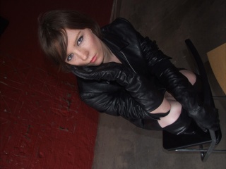 girls in leather gloves leather boots leather jacket