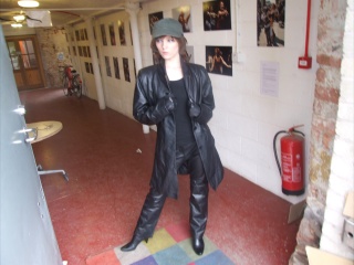 girls in leather gloves leather boots leather jacket