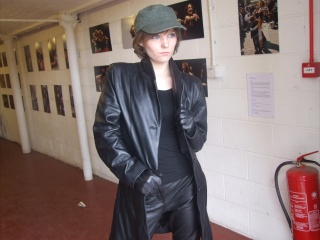 girls in leather gloves leather boots leather jacket
