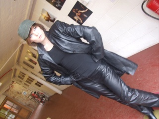 girls in leather gloves leather boots leather jacket