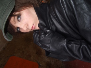 girls in leather gloves leather boots leather jacket