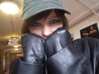 girls in leather gloves leather boots leather jacket
