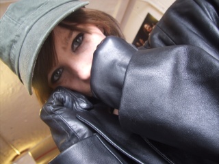 girls in leather gloves leather boots leather jacket