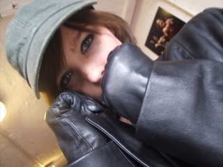 girls in leather gloves leather boots leather jacket