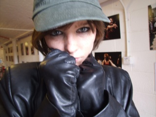 girls in leather gloves leather boots leather jacket