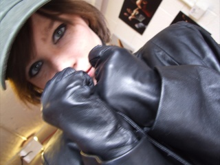 girls in leather gloves leather boots leather jacket