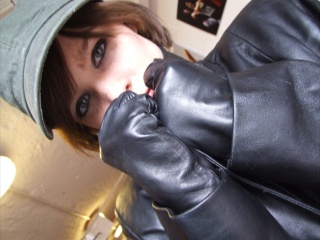 girls in leather gloves leather boots leather jacket
