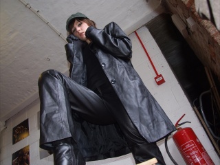 girls in leather gloves leather boots leather jacket