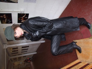 girls in leather gloves leather boots leather jacket