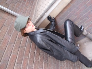 girls in leather gloves leather boots leather jacket