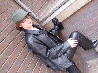 girls in leather gloves leather boots leather jacket