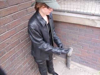 girls in leather gloves leather boots leather jacket
