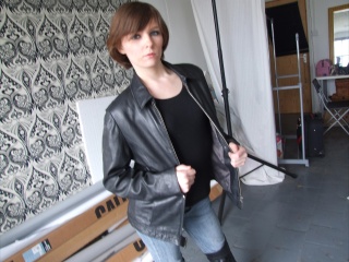 girls in leather gloves leather boots leather jacket