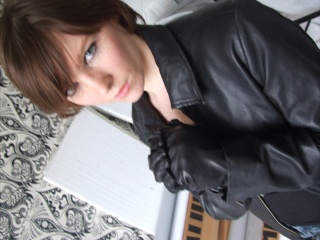 girls in leather gloves leather boots leather jacket