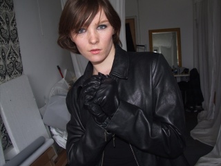 girls in leather gloves leather boots leather jacket