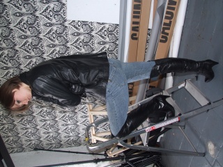 girls in leather gloves leather boots leather jacket