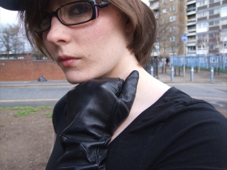 girls in leather gloves leather boots leather jacket