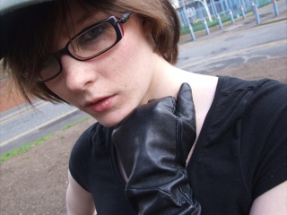 girls in leather gloves leather boots leather jacket