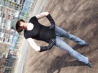 girls in leather gloves leather boots leather jacket