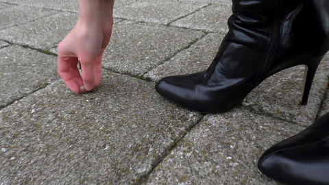 Cassy leather boots and jacket